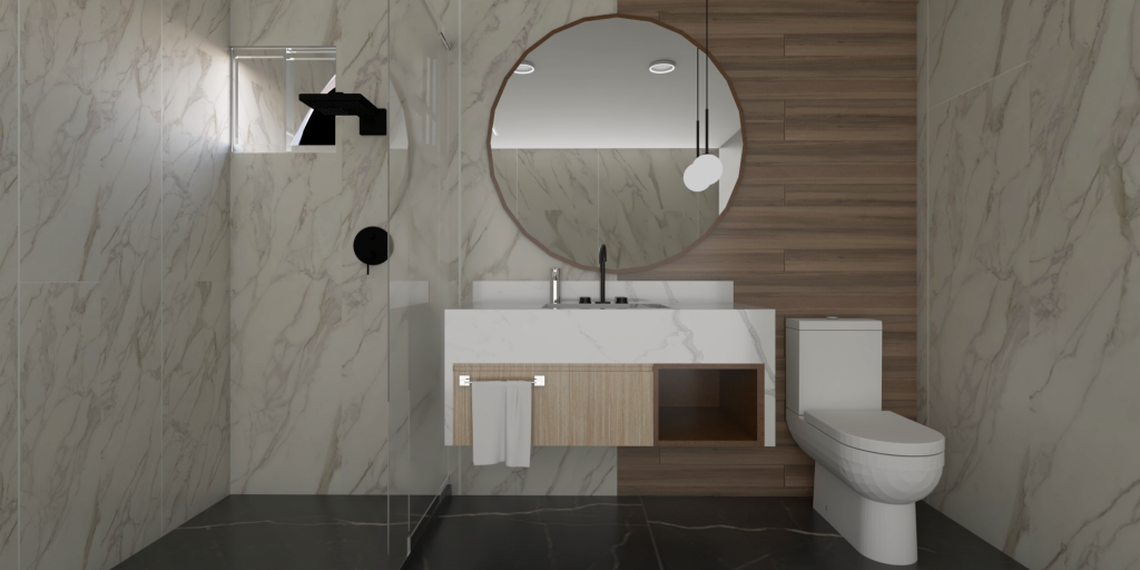 baño rectangular brillo 45